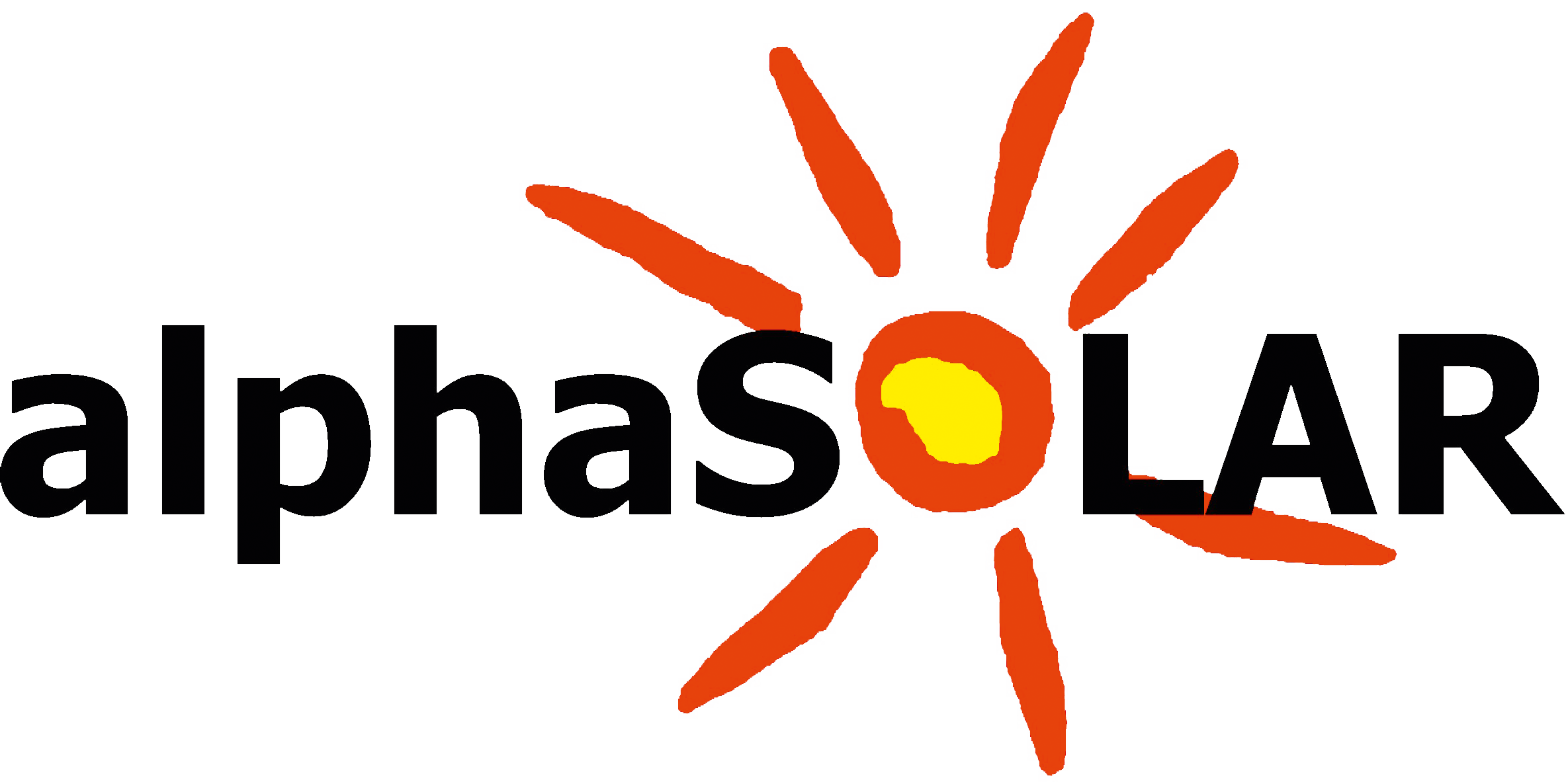 Das Logo von alphasolar - Energiesysteme: Wir sind Sonne!